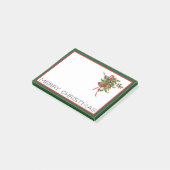 Frohe Weihnachtsglocken und Holly Post-It-Notes Post-it Klebezettel (angewinkelt)