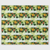 Frohe Weihnachtsglocken und Holly Vintag Geschenkpapier (Flach)