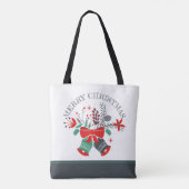 Frohe Weihnachtsglocken Wreath Tasche (Rückseite)
