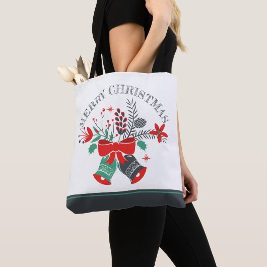 Frohe Weihnachtsglocken Wreath Tasche (Von Nahem)