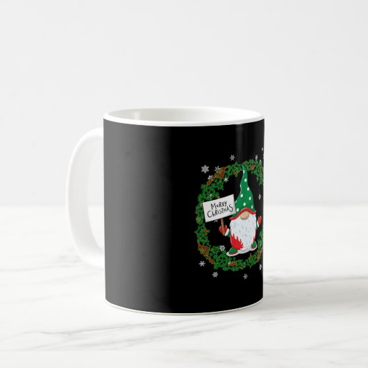 Frohe Weihnachtsgnome Kaffeetasse (Vorderseite Links)