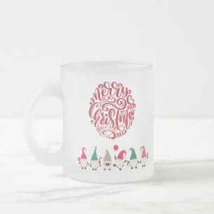 Frohe Weihnachtsgnome Mattglastasse