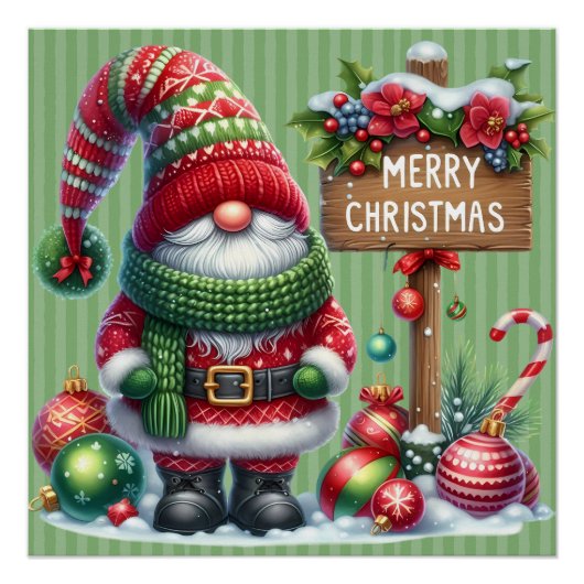 Frohe Weihnachtsgnome Poster (Vorderseite)