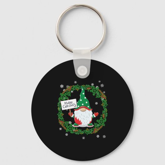 Frohe Weihnachtsgnome Schlüsselanhänger (Vorderseite)