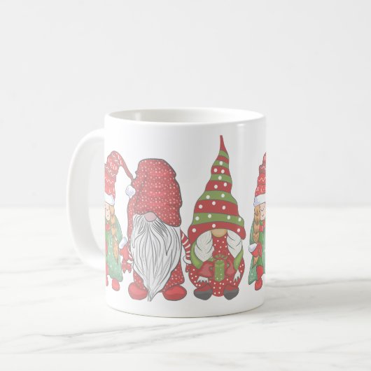 Frohe Weihnachtsgnomen für Weihnachtsgeschenke Kaffeetasse (Vorderseite Links)