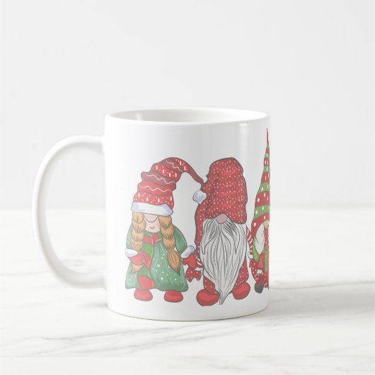 Frohe Weihnachtsgnomen für Weihnachtsgeschenke Kaffeetasse (Links)