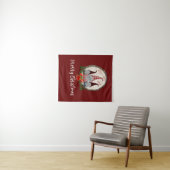 Frohe Weihnachtsgnomen Rot, Rustikal, Kariert, Tre Wandteppich (Beispiel (Horizontal))