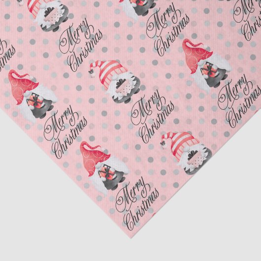 Frohe Weihnachtsgnomen und Dots-Gewebe Papier (Ausschnitt)