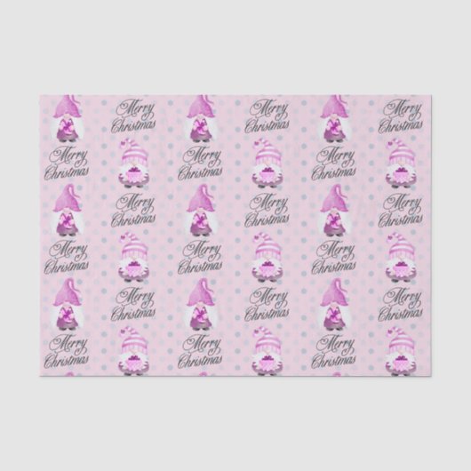 Frohe Weihnachtsgnomen und Dots-Gewebe Papier (Vorderseite)