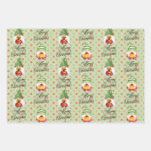 Frohe Weihnachtsgnomen und -punkte Geschenkpapier Set (Vorderseite)
