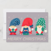 Frohe Weihnachtsgnomes Feiertagskarte (Vorderseite)