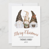 Frohe Weihnachtsgnomes Feiertagskarte (Vorderseite)