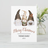 Frohe Weihnachtsgnomes Feiertagskarte (Stehend Vorderseite)