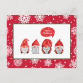 Frohe Weihnachtsgnomes Feiertagspostkarte (Vorderseite)