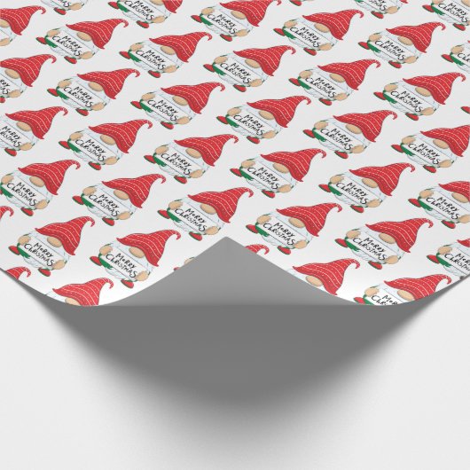 Frohe Weihnachtsgnomes Geschenkpapier (Ecke)