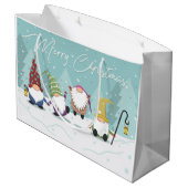 Frohe Weihnachtsgnomes Große Geschenktüte (Rückseite Schrägansicht)