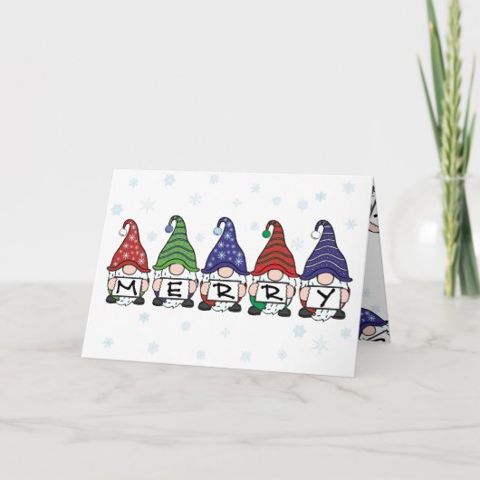 Frohe Weihnachtsgnomes Karte (Vorderseite)