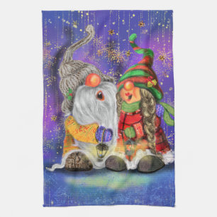 Frohe Weihnachtsgnomes Küchentuch