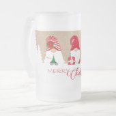 Frohe Weihnachtsgnomes Mattglas Bierglas (Vorderseite Links)