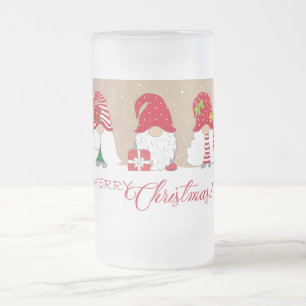 Frohe Weihnachtsgnomes Mattglas Bierglas