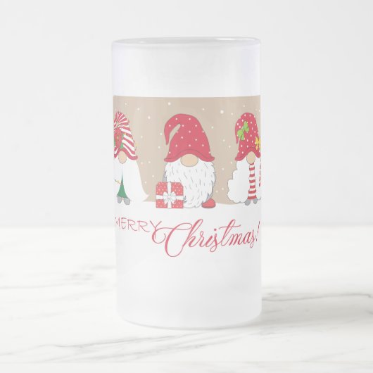 Frohe Weihnachtsgnomes Mattglas Bierglas (Mittel)