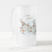 Frohe Weihnachtsgnomes Mattierte Glass Bierblüte T Mattglas Bierglas (Vorderseite Links)