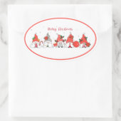 Frohe Weihnachtsgnomes Ovaler Aufkleber (Tasche)