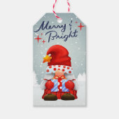 Frohe Weihnachtsgnomes Personalisiert Geschenkanhänger (Vorderseite)