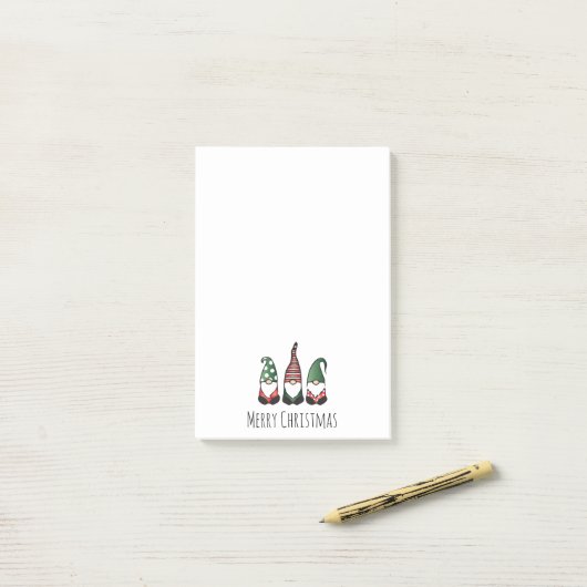 Frohe Weihnachtsgnomes Post-it Klebezettel (Auf Schreibtisch)