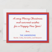 Frohe Weihnachtsgnomes Snowy Trees Weihnachtskarte Feiertagskarte (Rückseite)