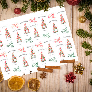 Frohe Weihnachtsgnomes Tree Wunderbares Time Year Seidenpapier