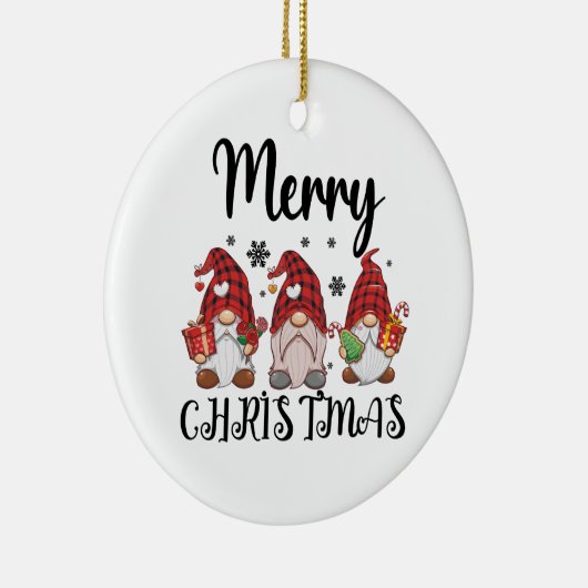 Frohe Weihnachtsgnomies Weihnachtsgnomes Keramik Ornament (Rechts)