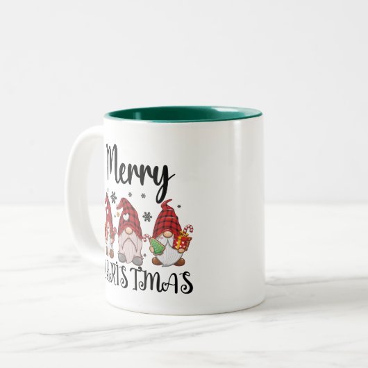 Frohe Weihnachtsgnomies Weihnachtsgnomes Zweifarbige Tasse (Vorderseite Links)