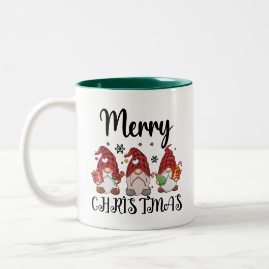 Frohe Weihnachtsgnomies Weihnachtsgnomes Zweifarbige Tasse (Links)