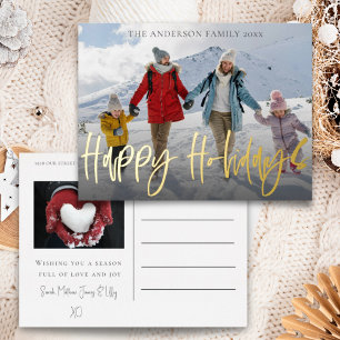 Frohe Weihnachtsgolden Foil & Foto Folien Feiertagspostkarte