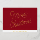 Frohe Weihnachtsgolden Folien Feiertagskarte (Vorderseite)