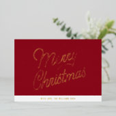 Frohe Weihnachtsgolden Folien Feiertagskarte (Stehend vorne)