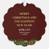 Frohe Weihnachtsgolden für Vater Ornament Karte (Rückseite)