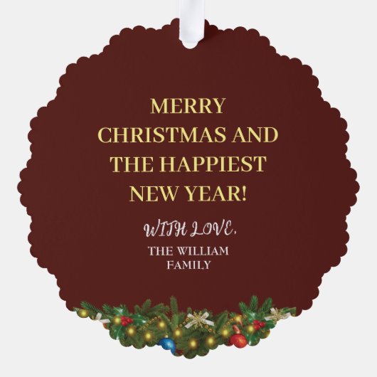 Frohe Weihnachtsgolden für Vater Ornament Karte (Rückseite)