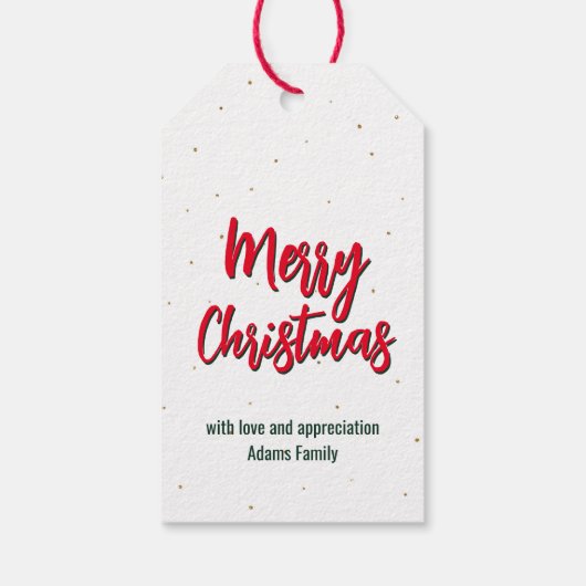 Frohe Weihnachtsgolden-Glitzer Geschenkanhänger (Rückseite)