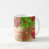 Frohe Weihnachtsgolden Kaffeetasse (VorderseiteRechts)