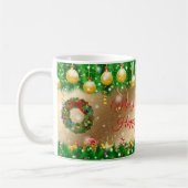 Frohe Weihnachtsgolden Kaffeetasse (Links)