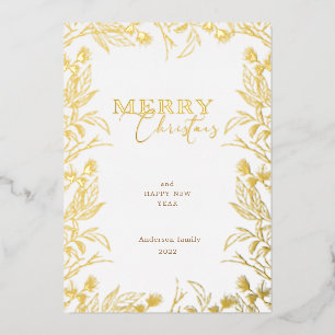 Frohe Weihnachtsgoldkalligraphie-Foto Folieneinladung