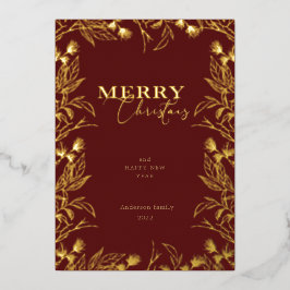 Frohe Weihnachtsgoldkalligraphie-Foto Folieneinladung