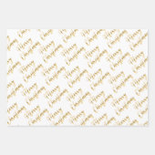 Frohe Weihnachtsgoldskript schwarz grau weiß Geschenkpapier Set (Vorderseite 3)