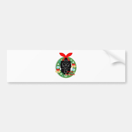 Frohe Weihnachtsgorilla Autoaufkleber (Vorne)