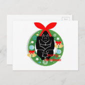 Frohe Weihnachtsgorilla Feiertagspostkarte (Vorne/Hinten)