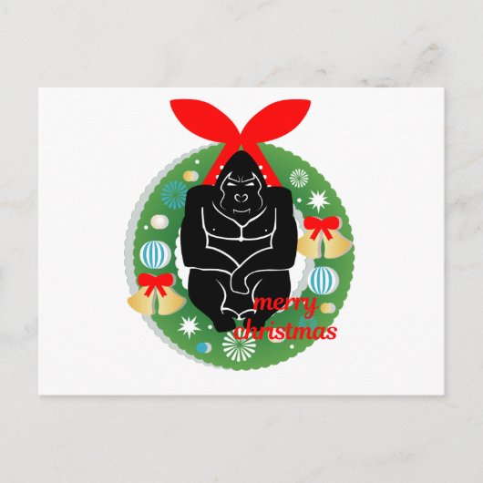 Frohe Weihnachtsgorilla Feiertagspostkarte (Vorderseite)