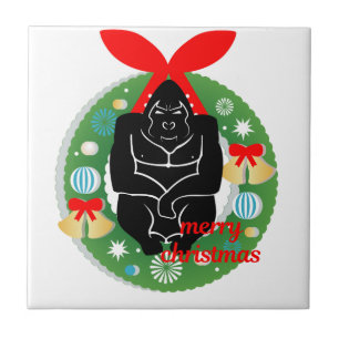 Frohe Weihnachtsgorilla Fliese