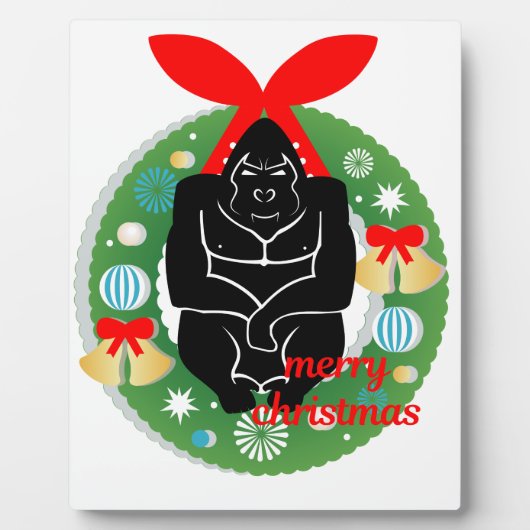 Frohe Weihnachtsgorilla Fotoplatte (Vorderseite)
